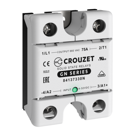 CROUZET SSR, 1 Phase, Panel Mount, 75A, IN 4-32 VDC, OUT 660 VAC, Random 84137330N